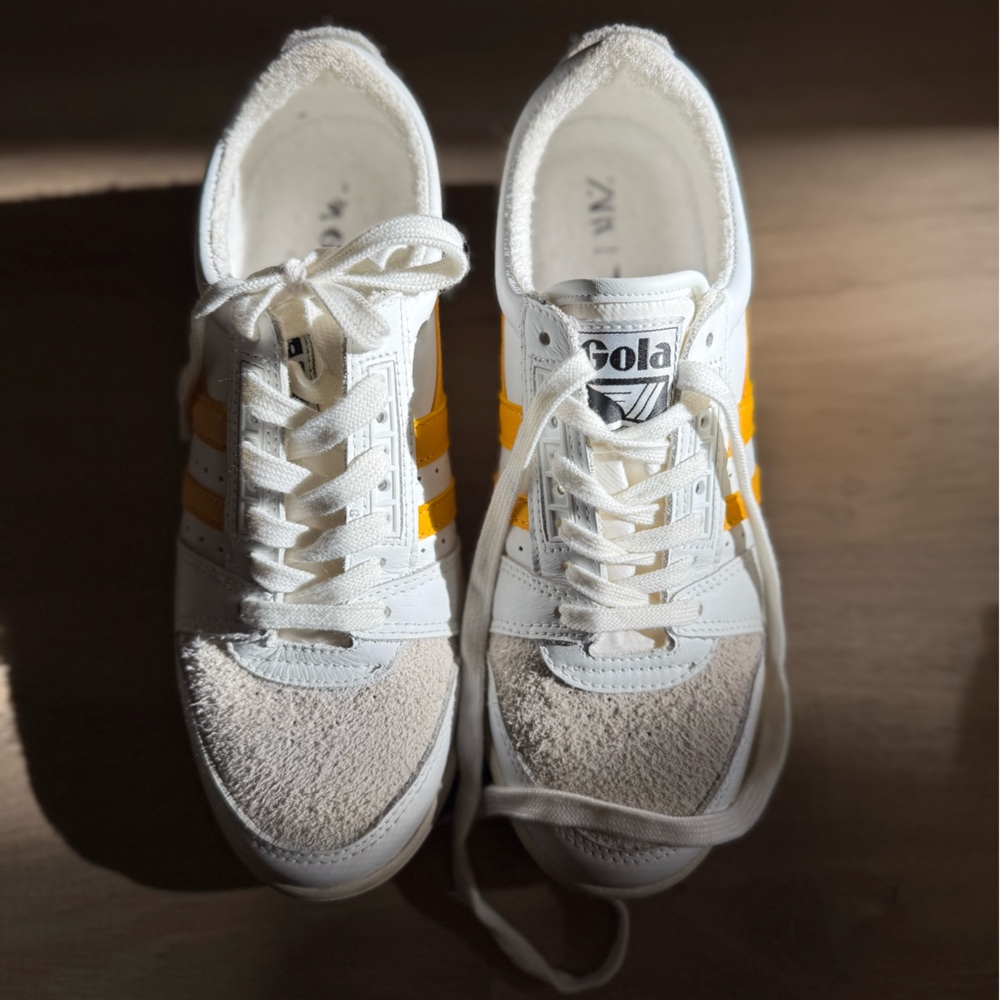 Women’s Gola basket White and Yellow Sneakers collab with Zara